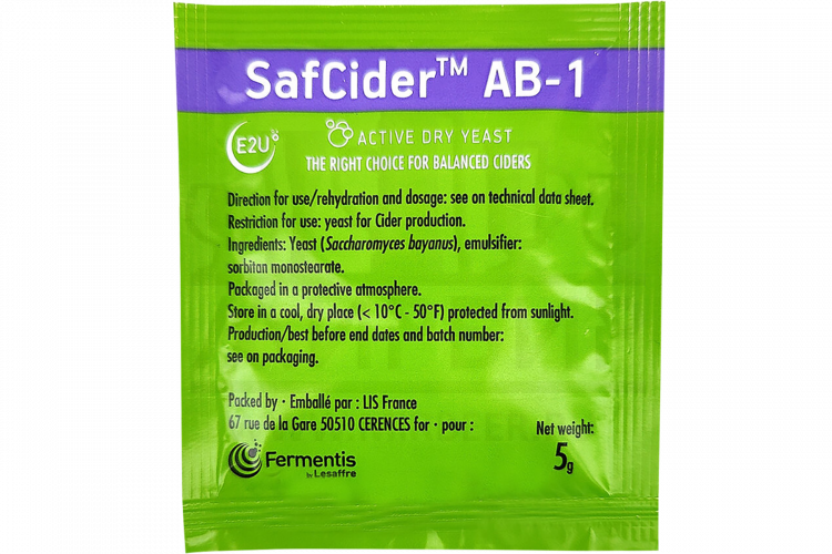 Дрожжи для сидра Fermentis "Safcider AB-1 ", 5 г