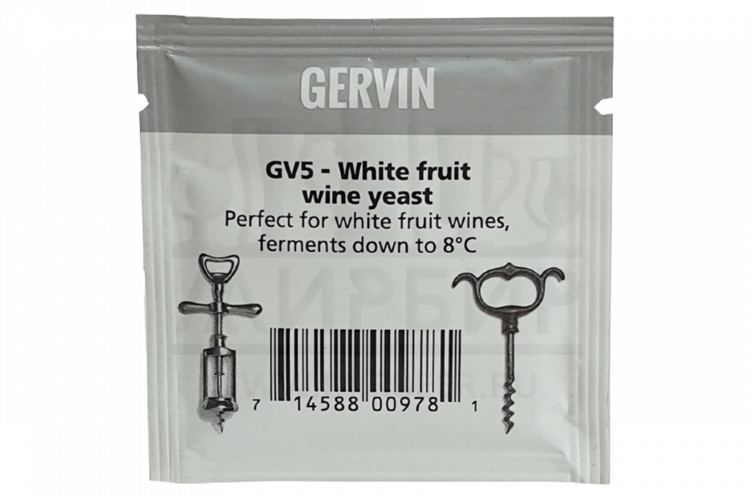 Винные дрожжи Gervin "White Fruit Wine GV5", 5 г